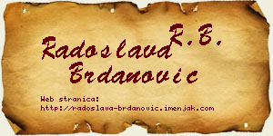 Radoslava Brdanović vizit kartica